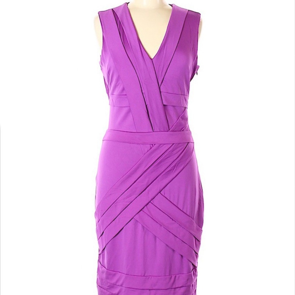 Andrew Marc New York Purple Bandage Work Dress